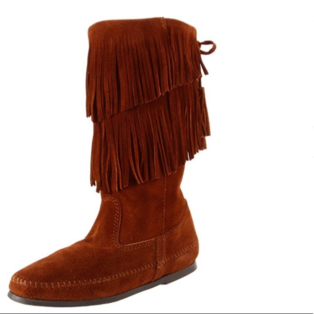 Minnetonka New!!!! 2-Layer Calf High Fringe Boot - image 8